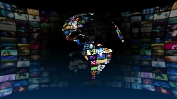 Global News Media Technology Graphics — Stock Video