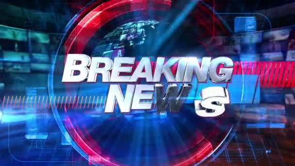 Breaking News - Broadcast Animation Graphic Title — Stock Video