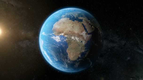Earth Orbit Night - město světel z vesmíru (s Sun) 4k