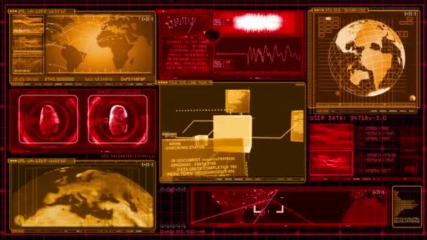 Interfaccia tecnologica Computer Data Screen GUI — Video Stock