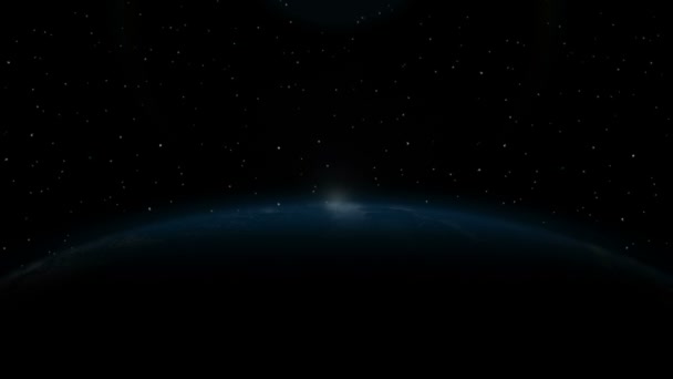 Earth from Space Sunrise - 3D Animation — Stock Video