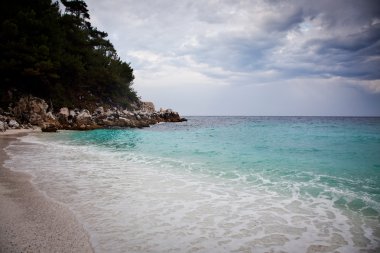 Saliara Beach (denilen mermer Beach), güzel beyaz plaj TH