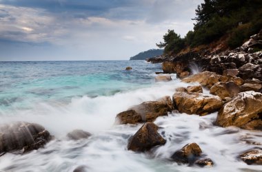 Saliara Beach (denilen mermer Beach), güzel beyaz plaj TH