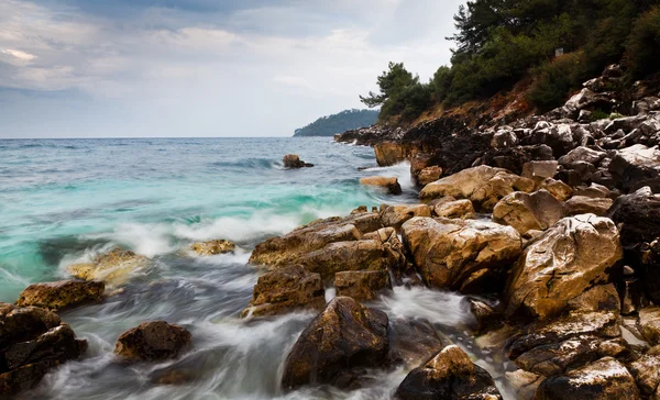 Saliara Beach (denilen mermer Beach), güzel beyaz plaj TH — Stok fotoğraf