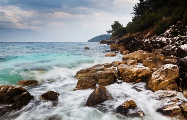 Saliara Beach (denilen mermer Beach), güzel beyaz plaj TH — Stok fotoğraf