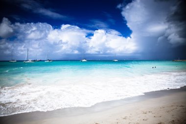 Caribbean beach - Guadeloupe, küçük Antiller