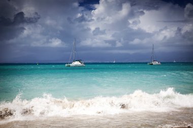 Caribbean beach - Guadeloupe, küçük Antiller