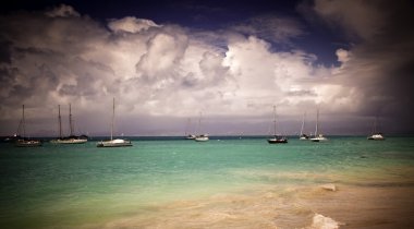Caribbean beach - Guadeloupe, küçük Antiller