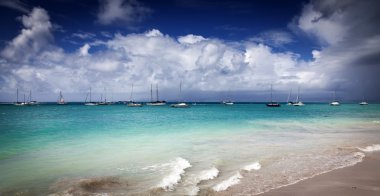 Caribbean beach - Guadeloupe, küçük Antiller