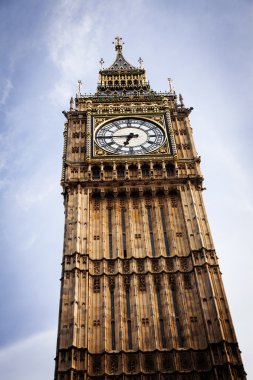 Big Ben against blue sky, London, UK clipart