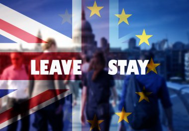 Brexit - Union Jack bayrağı ve arka planda Big Ben - İngiltere Avrupa Birliği'nden ayrılmak için oy