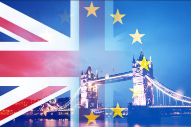 Brexit - Union Jack bayrağı ve arka planda Big Ben - İngiltere Avrupa Birliği'nden ayrılmak için oy
