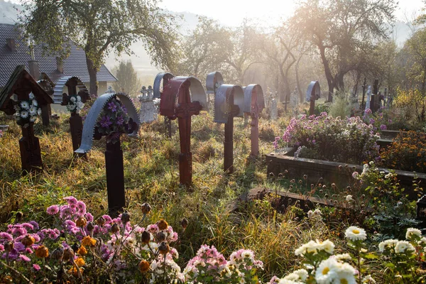Cementerio Tradicional Maramures Rumania — Foto de Stock