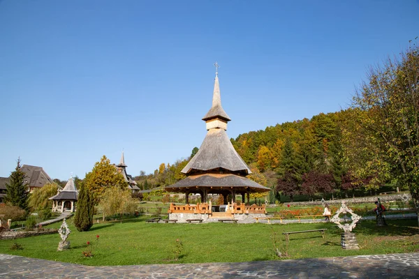 Barsan Rumania Octubre 2020 Vista Del Sitio Del Monasterio Madera —  Fotos de Stock