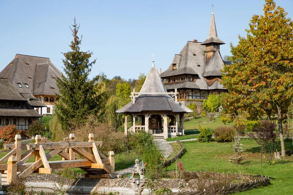 Barsan Roemenië Oktober 2020 Zicht Barsana Houten Klooster Maramures Roemenië — Stockfoto