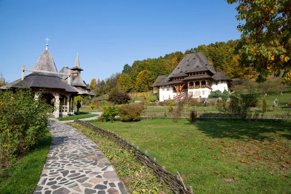 Barsan Roemenië Oktober 2020 Zicht Barsana Houten Klooster Maramures Roemenië — Stockfoto