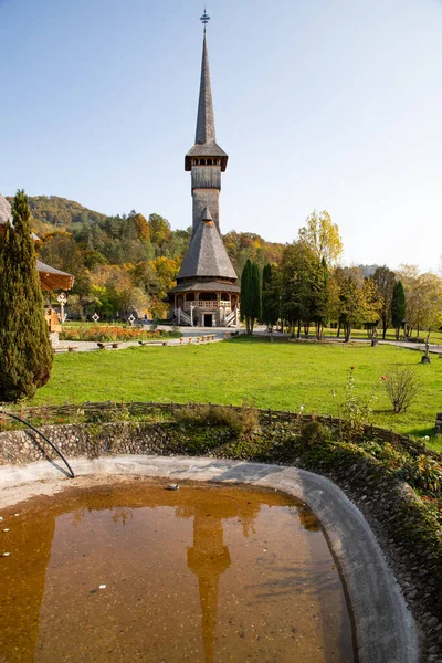 Barsan Rumunia Październik 2020 Widok Drewniany Klasztor Barsana Okręgu Maramures — Zdjęcie stockowe