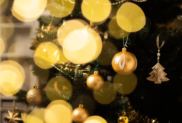 Albero Natale Luci Casa — Foto Stock