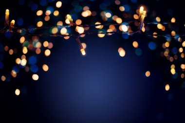 Renkli noel ışıkları tatil arkaplanı