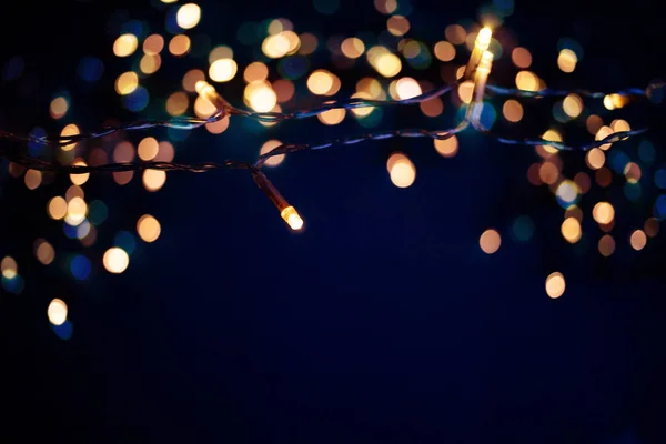 Πολύχρωμα Χριστουγεννιάτικα Φώτα Διακοπές Φόντο — Φωτογραφία Αρχείου