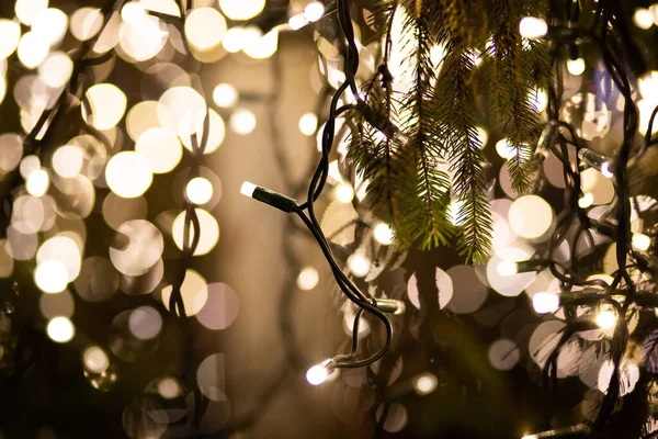 Pozadí Bokeh Vánoční Světla — Stock fotografie
