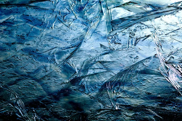 Tmavě Modrá Abstraktní Led Textura Pozadí — Stock fotografie