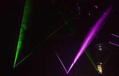 Fütürist ışıklar. Cyberpunk, soyut lazerler, Hi tech retro arkaplan