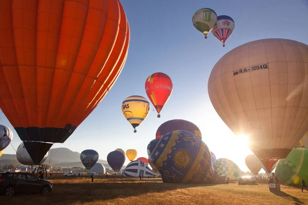 Balony Ogrzane Powietrze Koncepcja Wolności Przygody — Zdjęcie stockowe