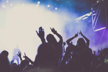 Konserde tezahürat yapan kalabalık - müzik festivali