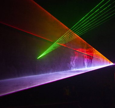 Fütürist ışıklar. Cyberpunk, soyut lazerler, Hi tech retro arkaplan