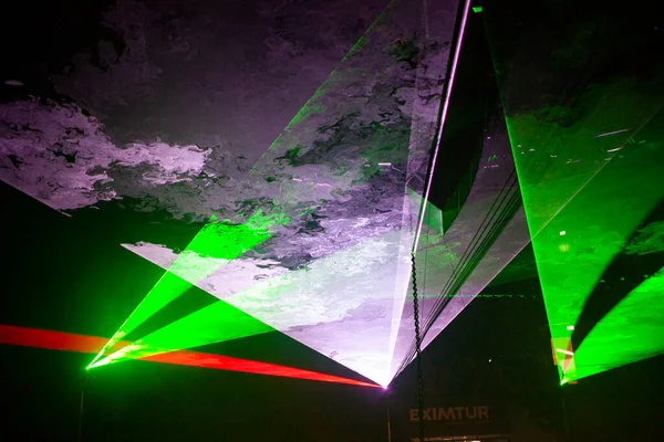 Luces Futuristas Cyberpunk Láseres Abstractos Tech Retro Background — Foto de Stock