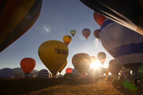 Varmluftsballonger Frihet Och Äventyrskoncept — Stockfoto