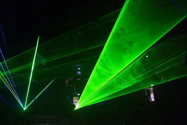 Lumières Futuristes Cyberpunk Lasers Abstraits Tech Rétro Background — Photo