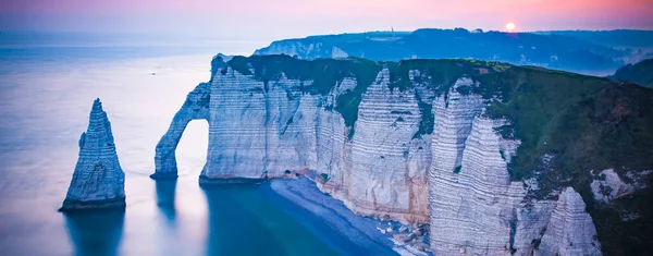 Küstenlandschaft Entlang Der Falaise Aval Die Berühmten Weißen Klippen Des — Stockfoto