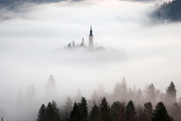 Sorprendente Alba Lago Bled Dal Punto Vista Ojstrica Slovenia Europa — Foto Stock