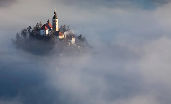 Sorprendente Alba Lago Bled Dal Punto Vista Ojstrica Slovenia Europa — Foto Stock