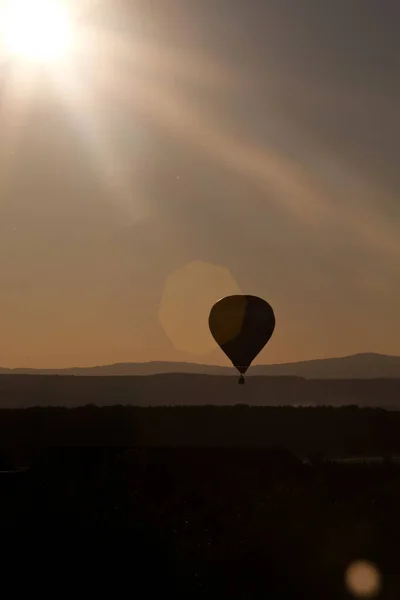 Balões Quente Pôr Sol Conceito Liberdade Aventura — Fotografia de Stock