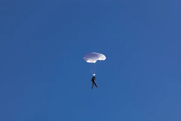 Parachuting Blue Sky Freedom Adrenaline Concept — Stock Photo, Image