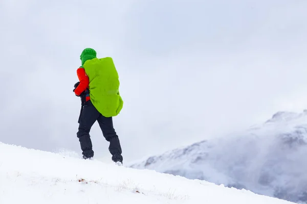 Trekking Nel Paesaggio Invernale Innevato — Foto Stock