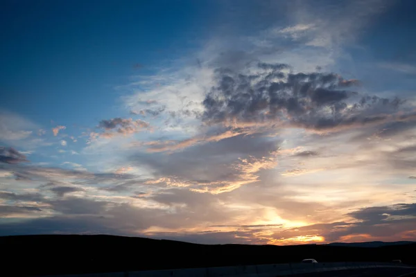 Mooie Kleurrijke Zonsondergang Achtergrond — Stockfoto