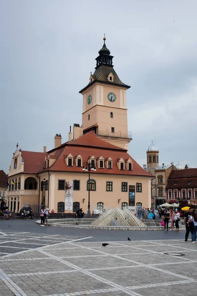 Brasov Főtér Románia — Stock Fotó