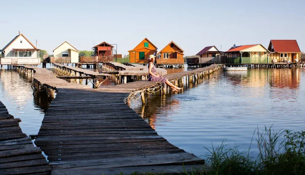 Drijvend Dorp Aan Het Bokod Meer Hongarije — Stockfoto