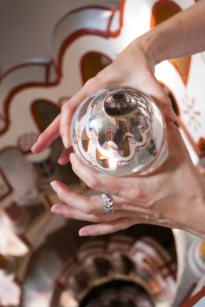 Interior Fairy Tale Bory Castle Reflecting Crystal Ball — Stock Photo, Image