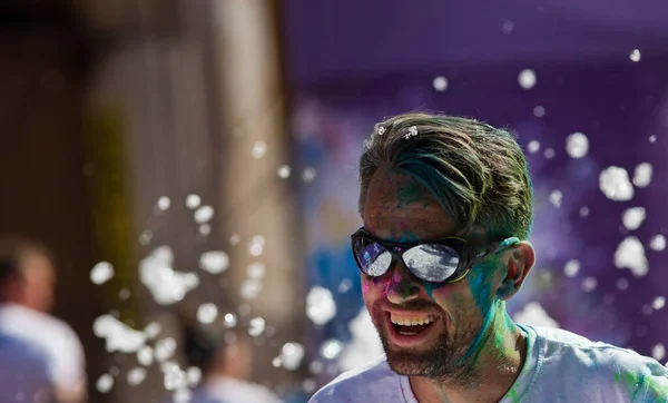 Cluj Napoca Romania May12 2018 Unidentified People Participating Color Run — Stock Photo, Image