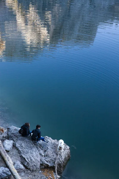 Lago Braies Dans Les Dolomites Sudtirol Italie — Photo