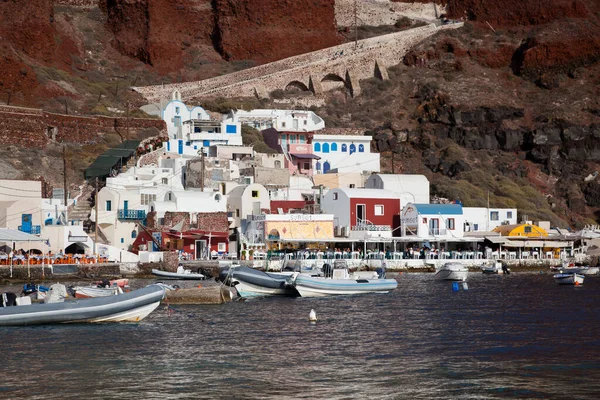 Yunanistan Santorini Adasındaki Güzel Oia Kasabası Geleneksel Beyaz Mimari Caldera — Stok fotoğraf