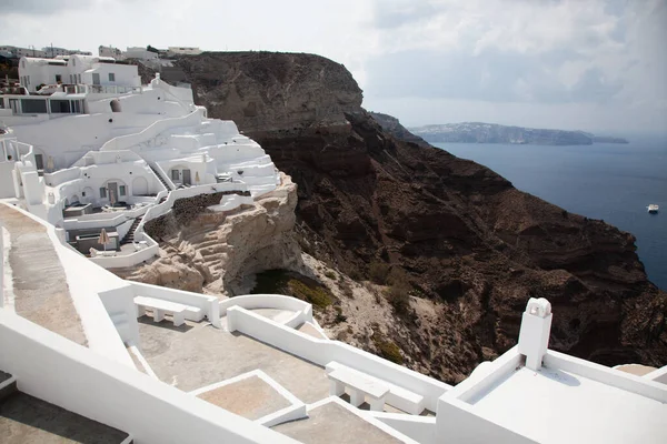 Hagyományos Fehér Épületek Santorini Görögország — Stock Fotó