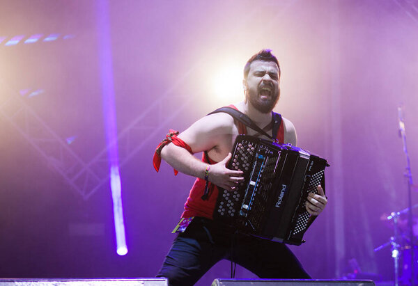 man with accordion on stage