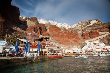 Santorini Adası manzarası, Yunanistan 