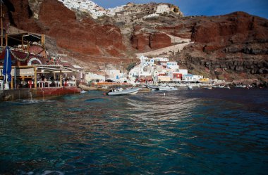 Santorini Adası manzarası, Yunanistan 